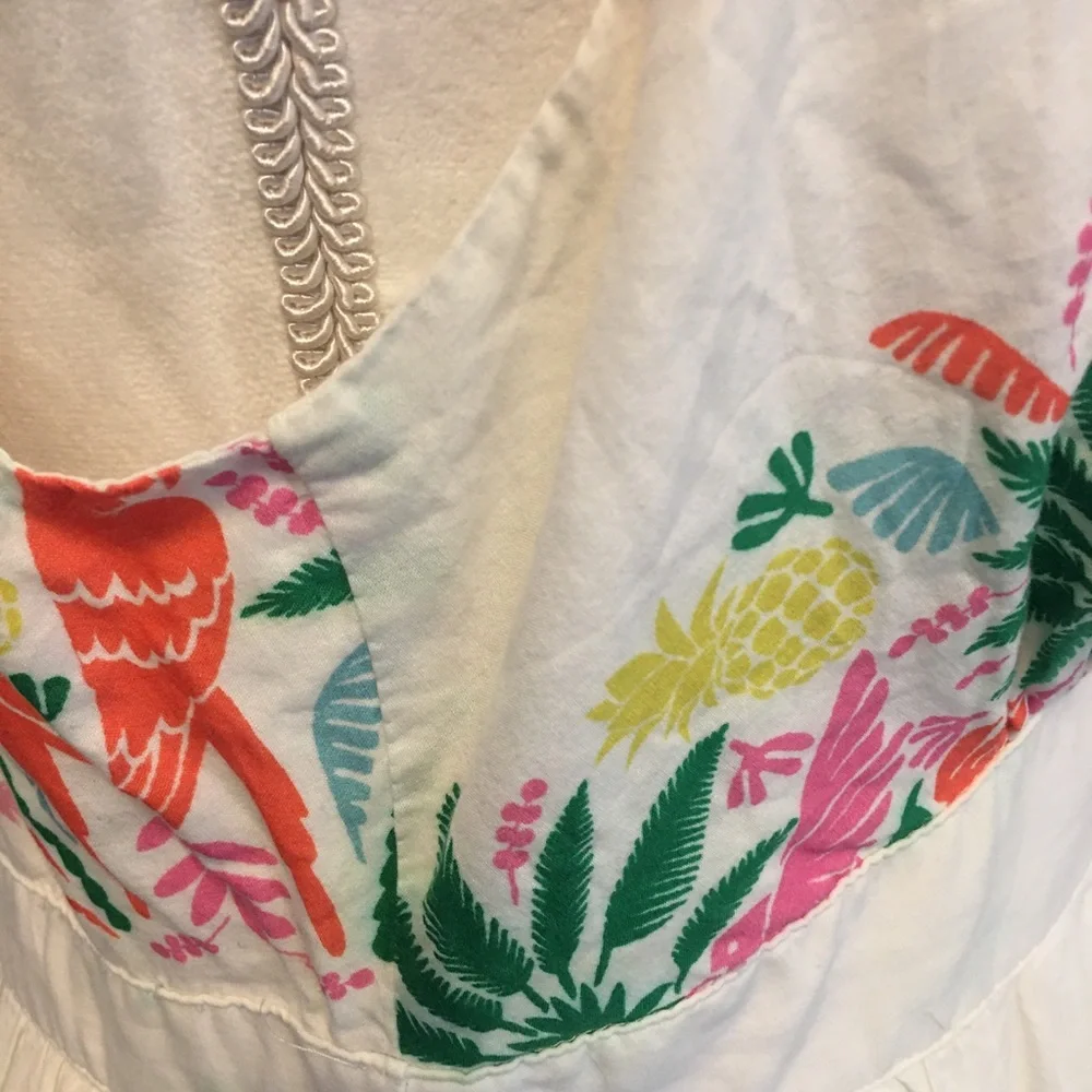 Boden Serena cotton tie neck maxi dress island print size 8 uk 12 - Picture 5 of 12